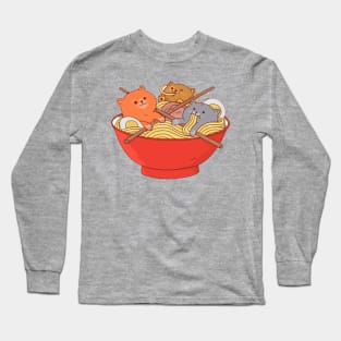 Cats Noodle Mukbang Long Sleeve T-Shirt